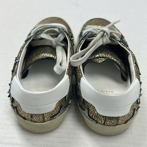 Saint Laurent Gold and Silver Star Court Trainers - Picture 6 of 7